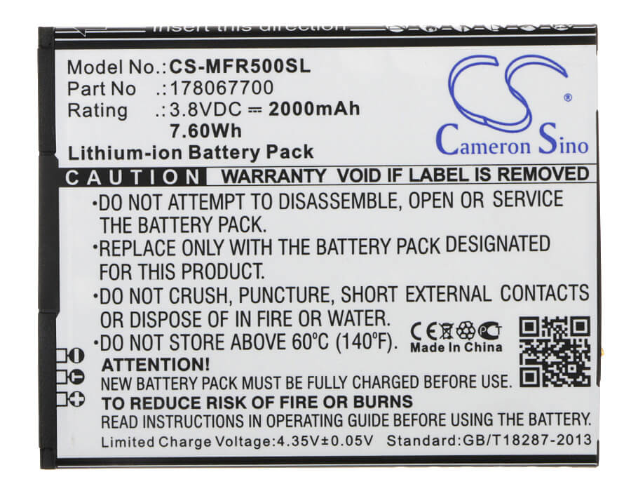 3.8V, 2000mAh, Li-ion Battery fits Mobiwire, Ahiga, Pegasus, 7.6Wh