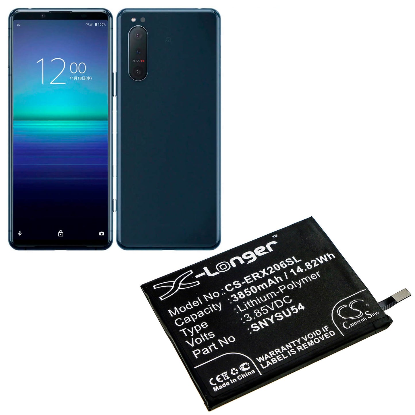 3.85V, 3850mAh, Li-Polymer Battery fits Sony, A002so, Pdx-203, 14.8225Wh