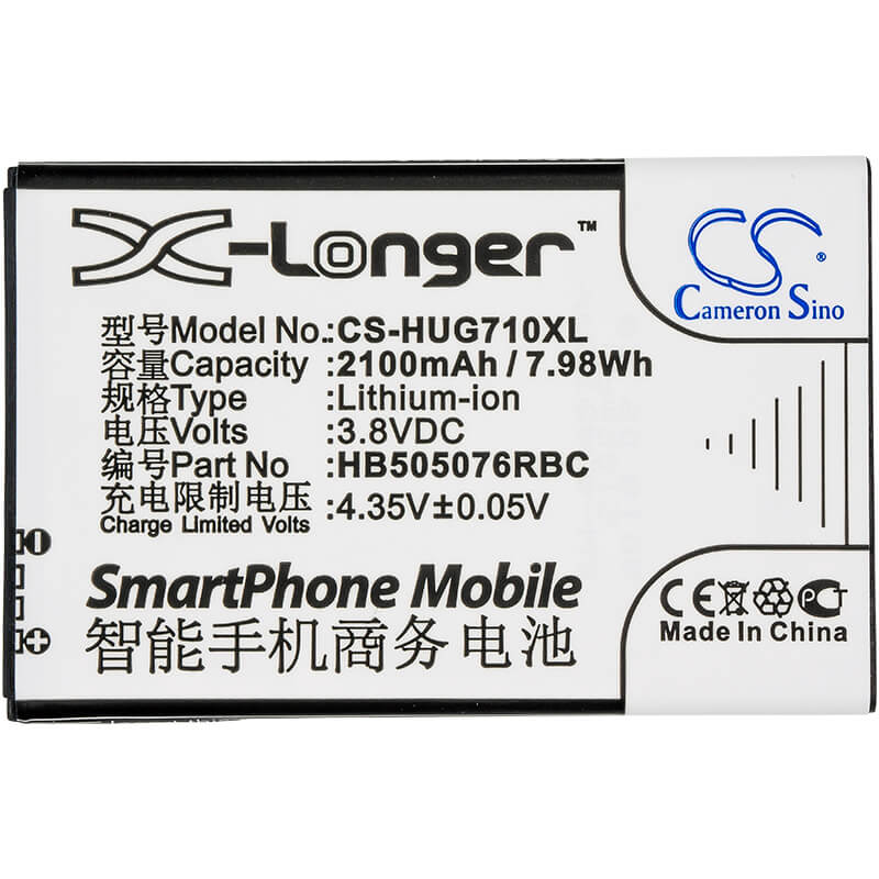 3.8V, 2100mAh, Li-ion Battery fits Huawei, A199, Ascend G606, 7.98Wh