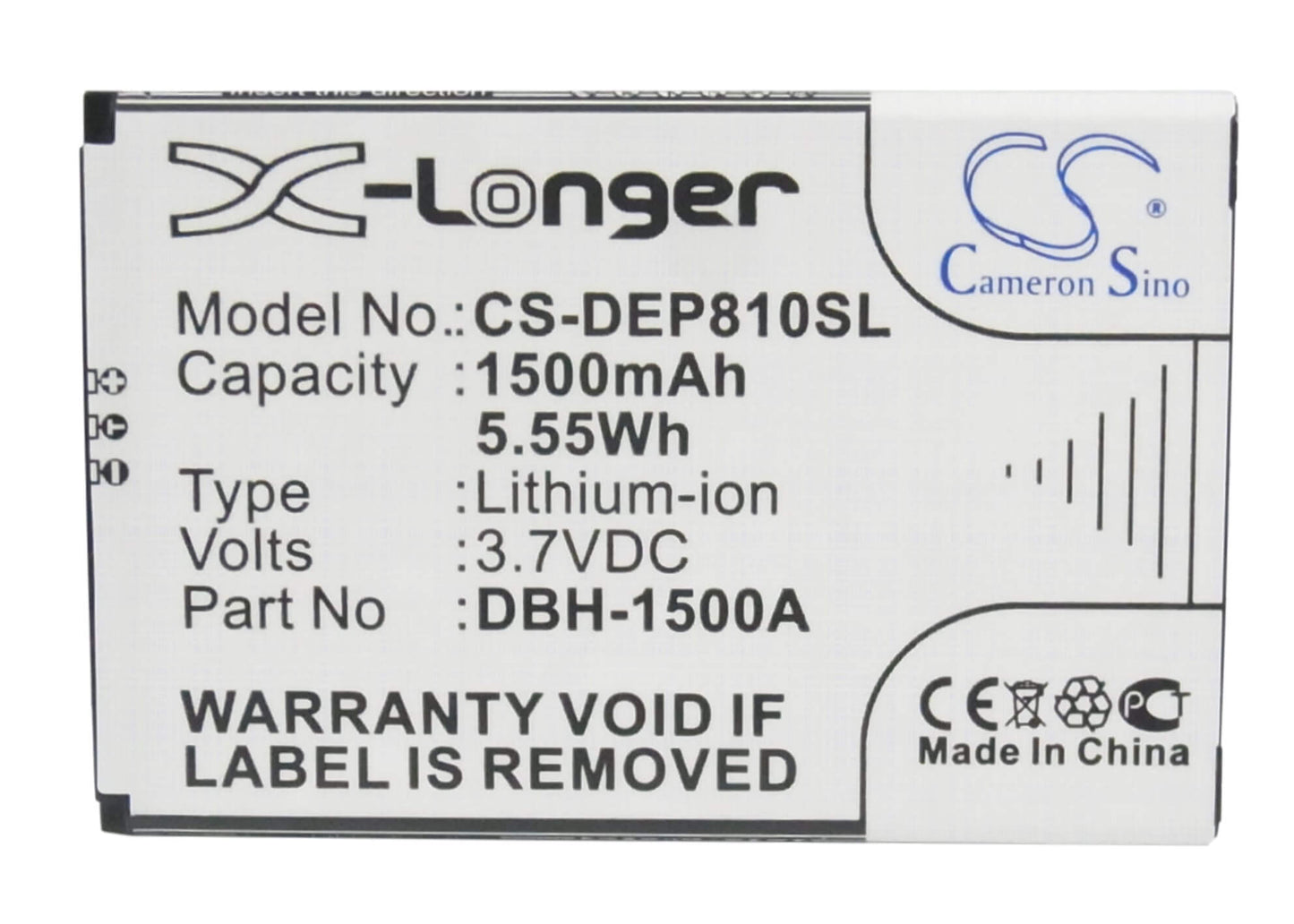 3.7V, 1500mAh, Li-ion Battery fits Doro, 6379, Liberto 810, 5.55Wh