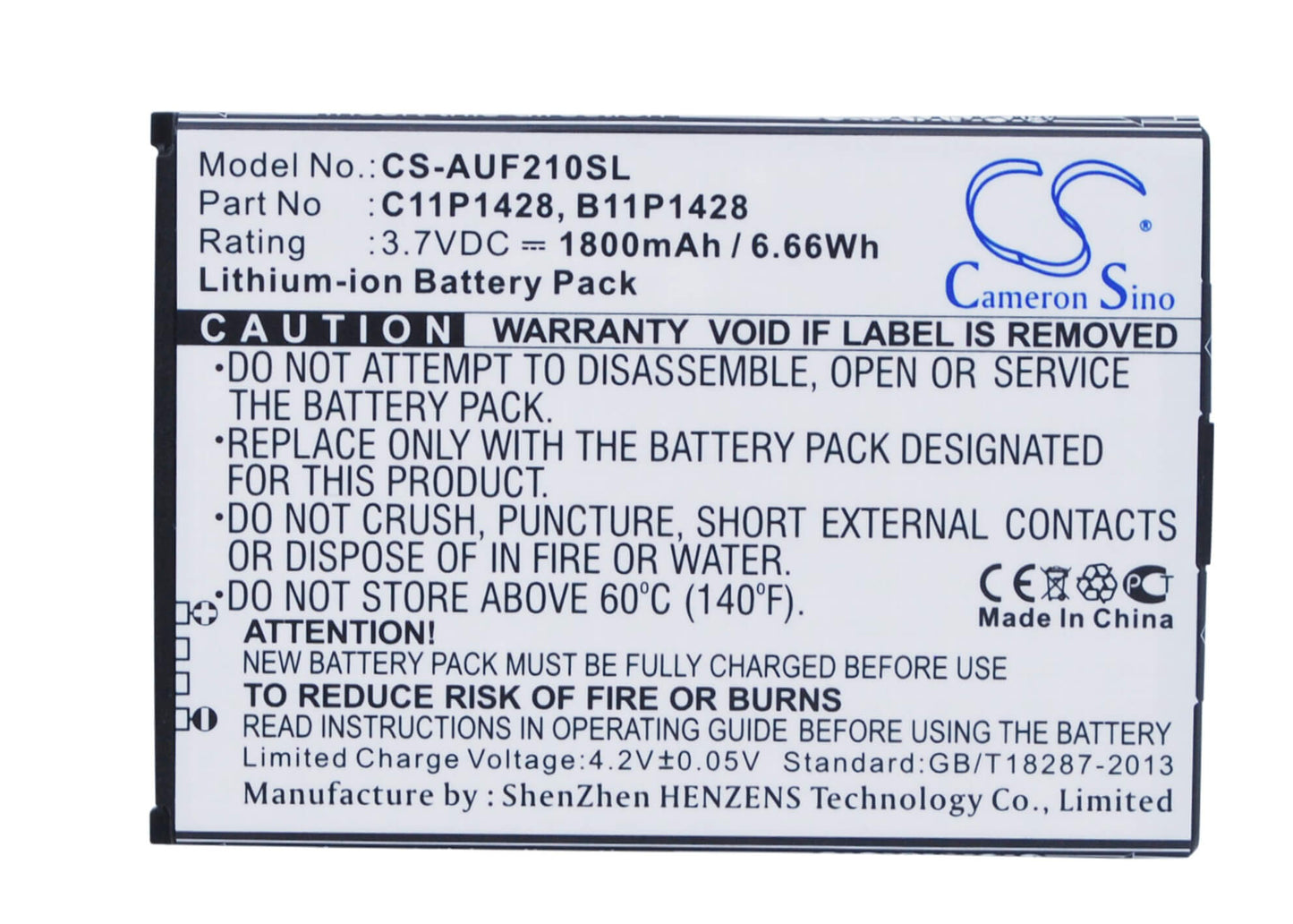 3.7V, 1800mAh, Li-ion Battery fits Asus, Zb551kl, Ze500kg, 6.66Wh
