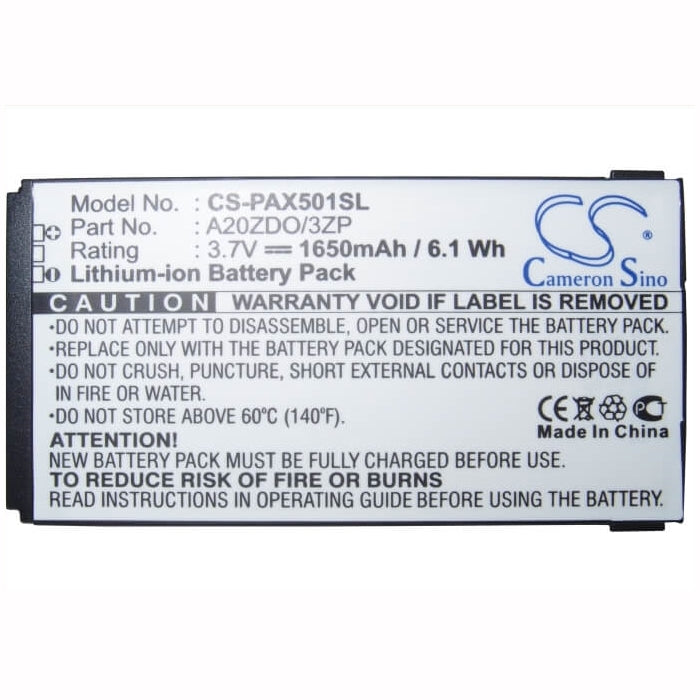 3.7V, 1650mAh, Li-ion Battery fits Philips, X130, X3560, 6.105Wh