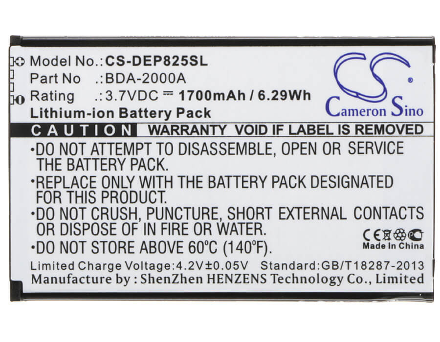 3.7V, 1700mAh, Li-ion Battery fits Doro, 8028, 8030, 6.29Wh