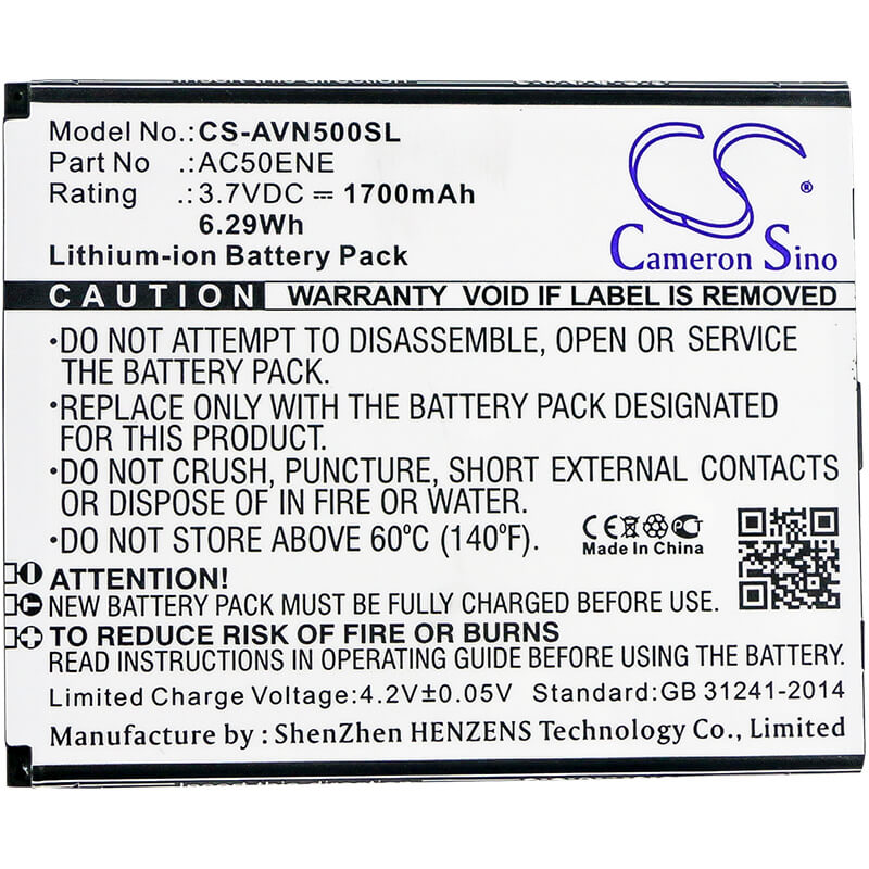3.7V, 1700mAh, Li-ion Battery fits Archos, 50e Neon, 6.29Wh