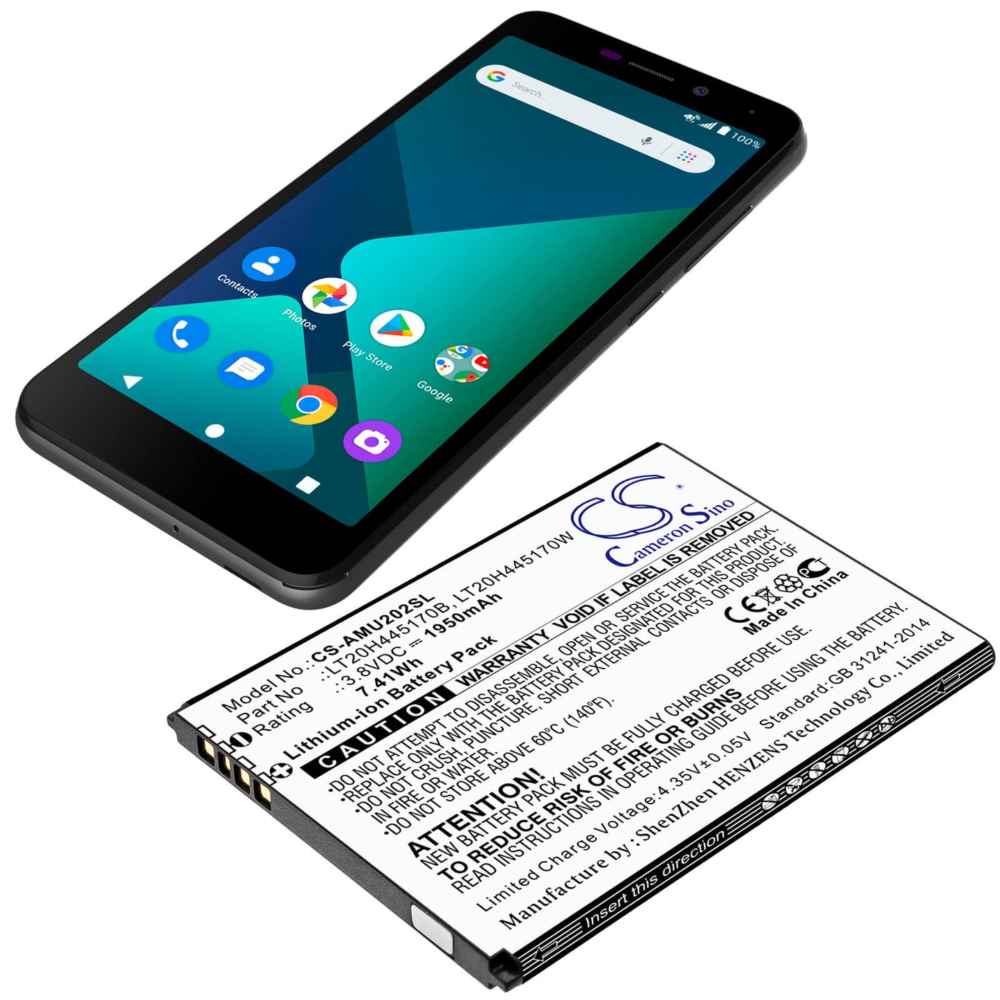 3.8V, 1950mAh, Li-ion Battery fits At&t, Maestro, U202aa, 7.41Wh