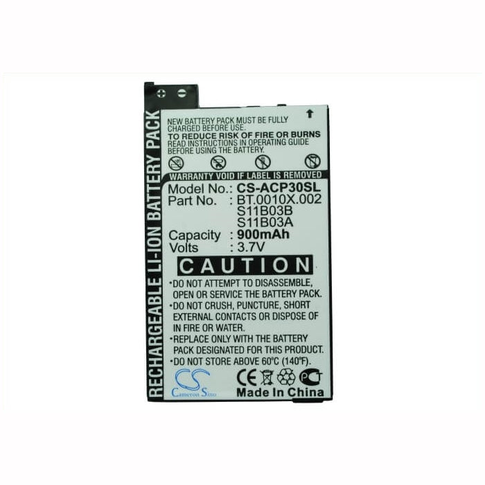 3.7V, 900mAh, Li-ion Battery fits Alcatel, Ot-s988w, 3.33Wh
