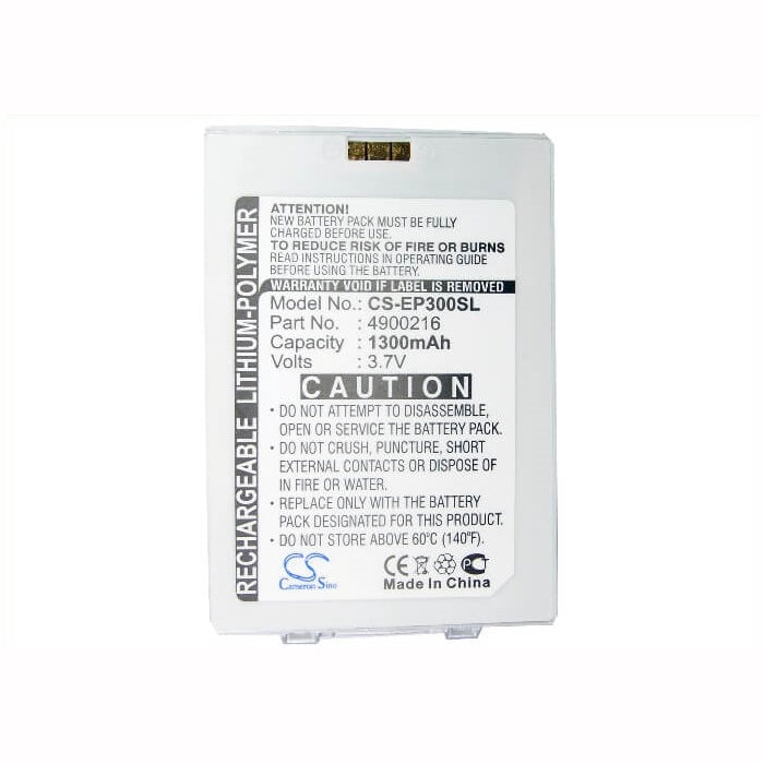 3.7V, 1300mAh, Li-Polymer Battery fits Yakumo, Omikron, Omikron Bt, 4.81Wh