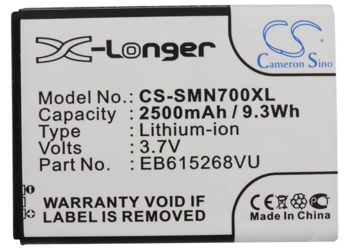 3.7V, 2500mAh, Li-ion Battery fits T-mobile, Galaxy Note, Sgh-t879, 9.25Wh