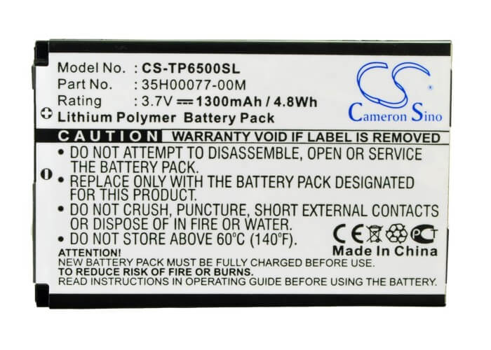 3.7V, 1300mAh, Li-Polymer Battery fits Htc, P6500, P6550, 4.81Wh