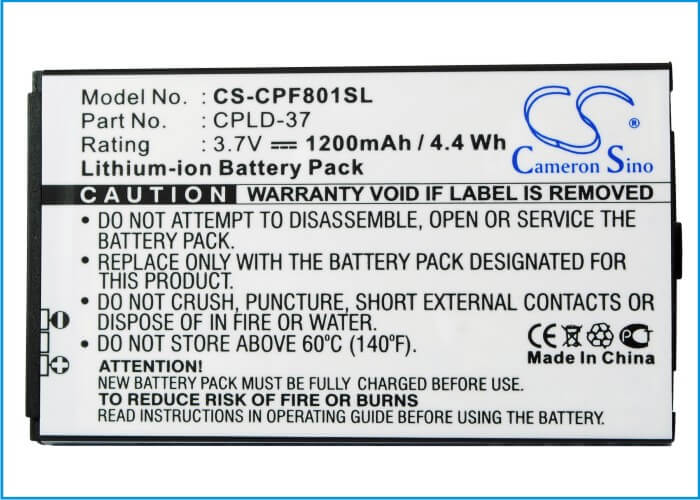 3.7V, 1200mAh, Li-ion Battery fits Coolpad, F668, F800, 4.44Wh