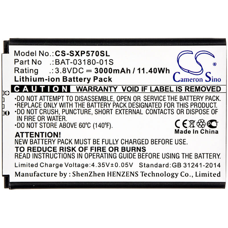3.8V, 3000mAh, Li-ion Battery fits Sonim, Xp5, Xp5700, 11.4Wh
