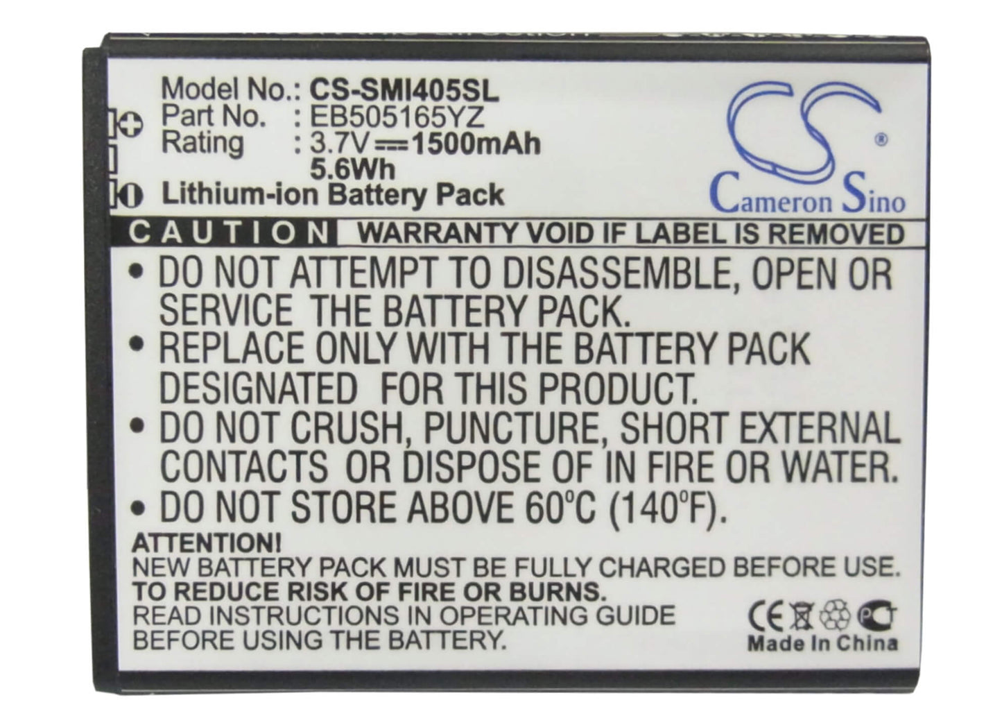 3.7V, 1500mAh, Li-ion Battery fits Samsung, Aegis, Galaxy Metrix 4g, 5.55Wh