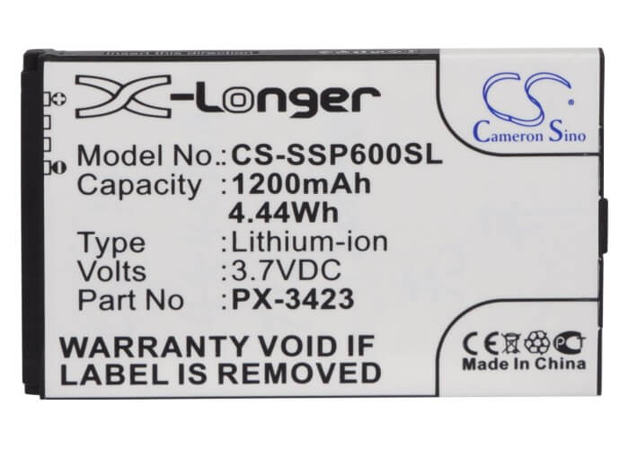 3.7V, 1200mAh, Li-ion Battery fits Simvalley, Sp-40, Sp-60, 4.44Wh