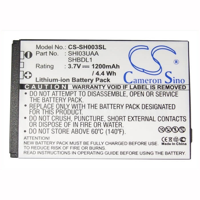 3.7V, 1200mAh, Li-ion Battery fits Sharp, 003sh, Dm009sh, 4.44Wh