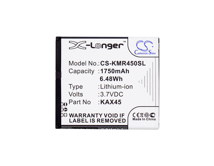3.7V, 1750mAh, Li-ion Battery fits Kazam, Tr4543049-01, Trooper X4.5, 6.475Wh