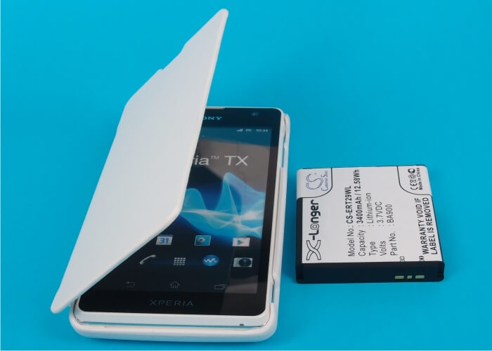 White, 3.7V, 3400mAh, Li-ion Battery fits Sony Ericsson, Lt29, Lt29i, 12.58Wh