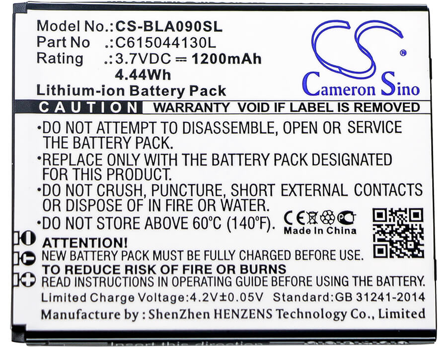 3.7V, 1200mAh, Li-ion Battery fits Navon, T400, 4.44Wh