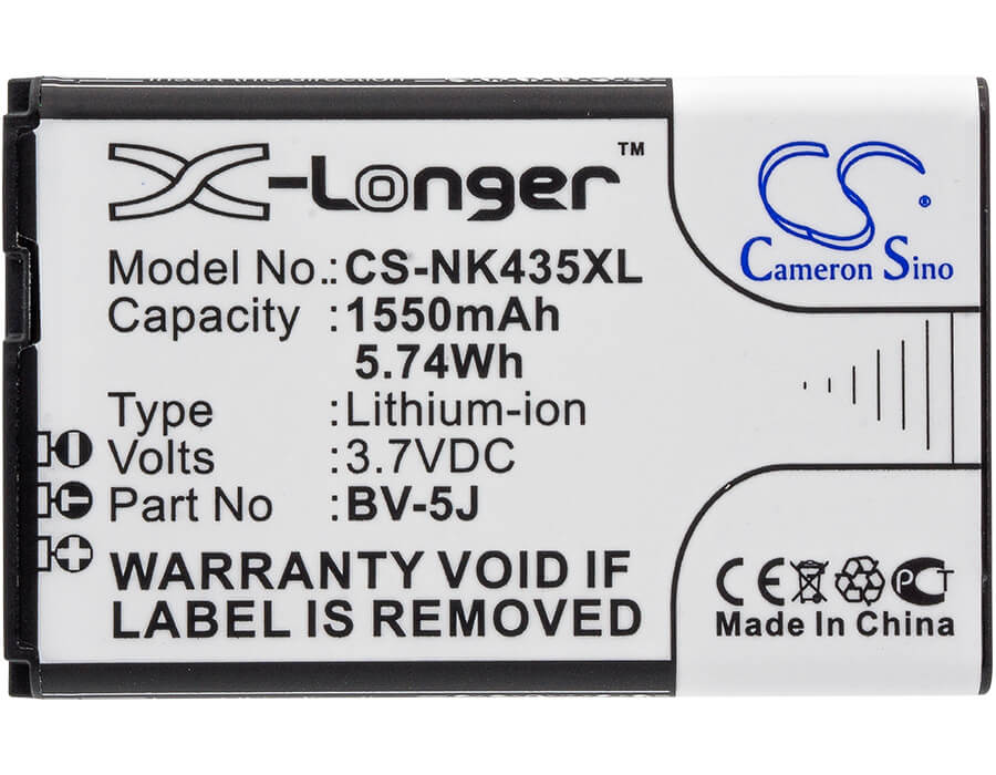 3.7V, 1550mAh, Li-ion Battery fits Microsoft, Lumia 435, Lumia 532, 5.735Wh