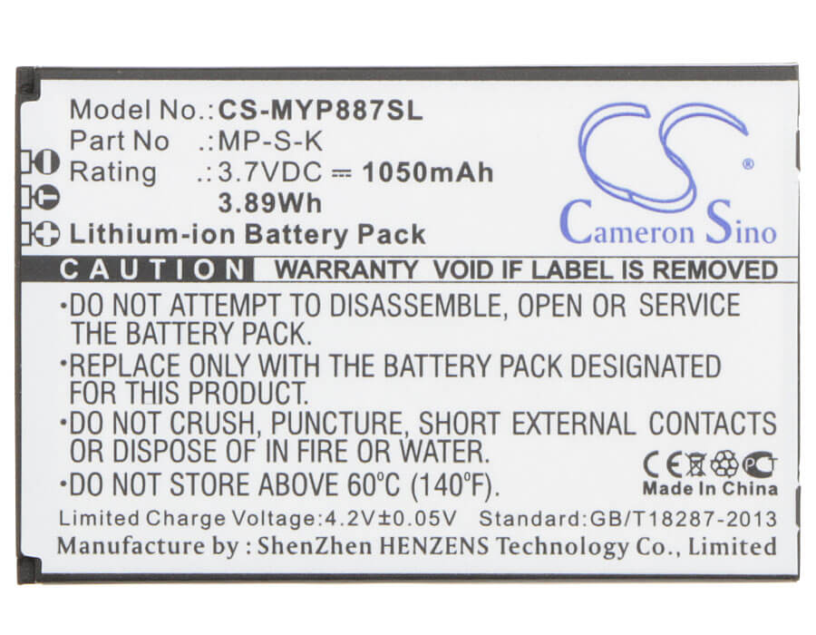 3.7V, 1050mAh, Li-ion Battery fits Myphone, 8870, 3.885Wh