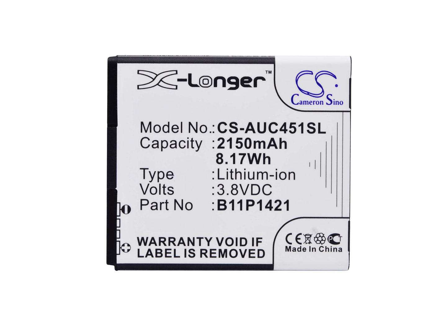 3.8V, 2150mAh, Li-ion Battery fits Asus, Z007, Zc451cg, 8.17Wh