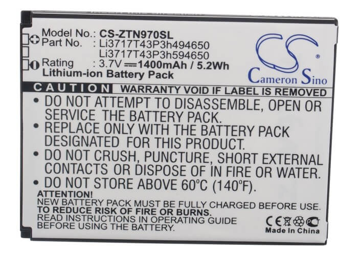 3.7V, 1400mAh, Li-ion Battery fits Srf, Staraddict 2 Plus, 5.18Wh