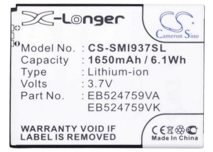 3.7V, 1650mAh, Li-ion Battery fits Metropcs, Galaxy Attain 4, Gsch-r920, 6.105Wh