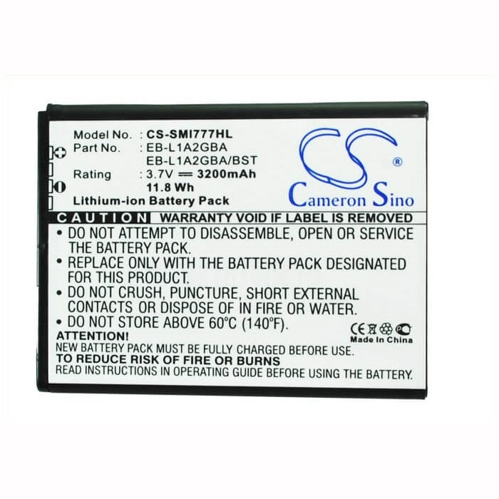 3.7V, 3200mAh, Li-ion Battery fits Samsung, Attain, Galaxy S Ii 4g, 11.84Wh
