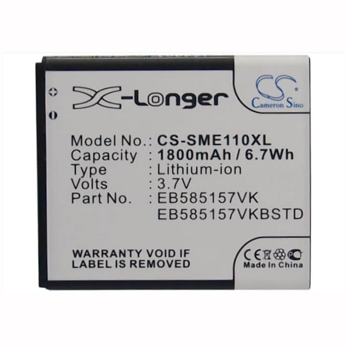 3.7V, 1800mAh, Li-ion Battery fits Samsung, Celox, Galaxy S Ii Hd Lte, 6.66Wh