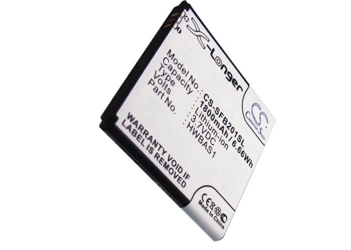 3.7V, 1800mAh, Li-ion Battery fits Softbank, 201hw, 6.66Wh