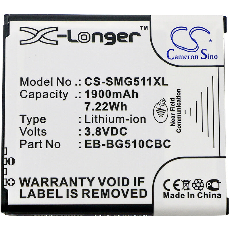 3.8V, 1900mAh, Li-ion Battery fits Samsung, Galaxy Core Max, Galaxy Core Max Duos, 7.22Wh