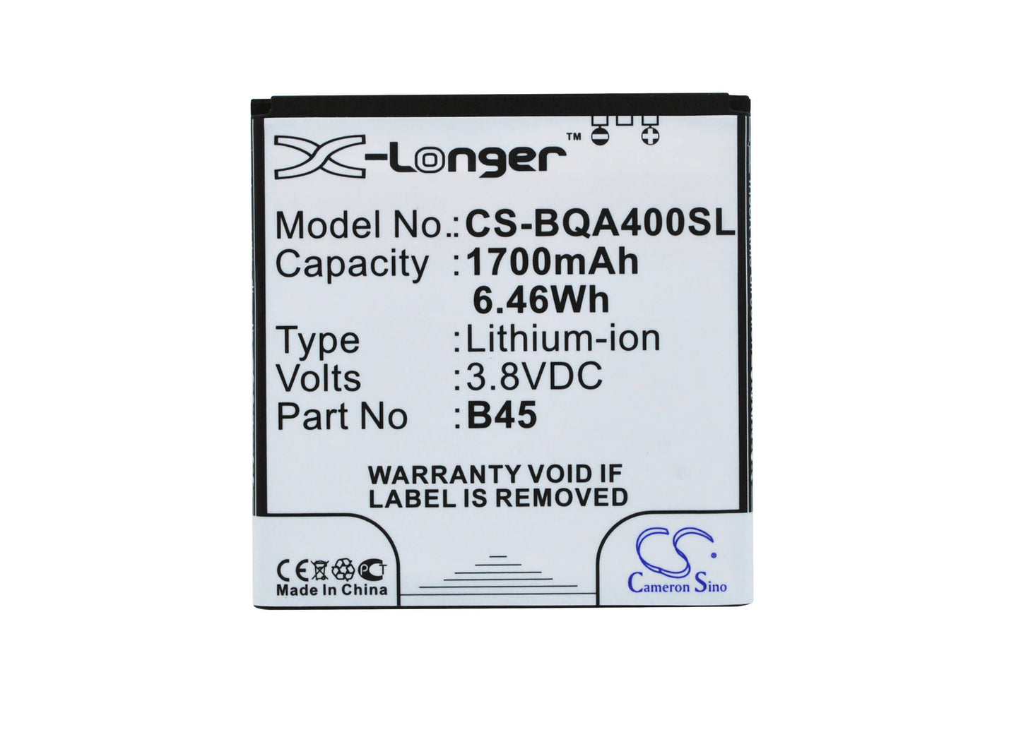 3.8V, 1700mAh, Li-Polymer Battery fits Malata, I10, 6.46Wh