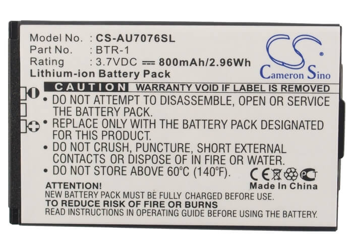 3.7V, 800mAh, Li-ion Battery fits Audiovox, Cdm-7076, 2.96Wh
