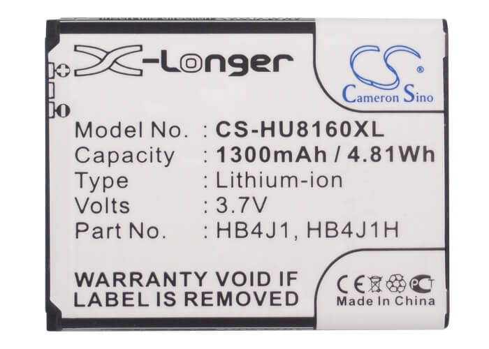 3.7V, 1300mAh, Li-ion Battery fits T-mobile, Deos X1, Gagai, 4.81Wh