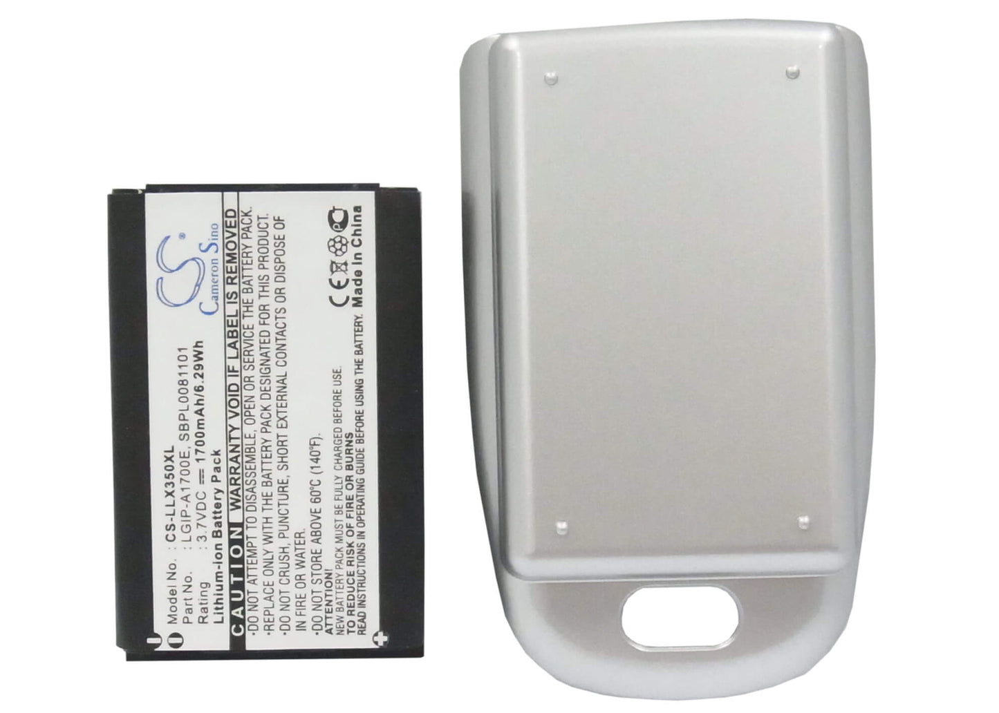 3.7V, 1700mAh, Li-ion Battery fits Lg, Lx350, 6.29Wh
