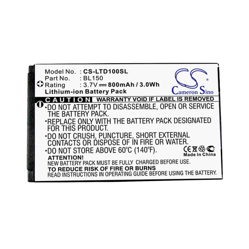 3.7V, 950mAh, Li-ion Battery fits Lenovo, Td100, 3.515Wh