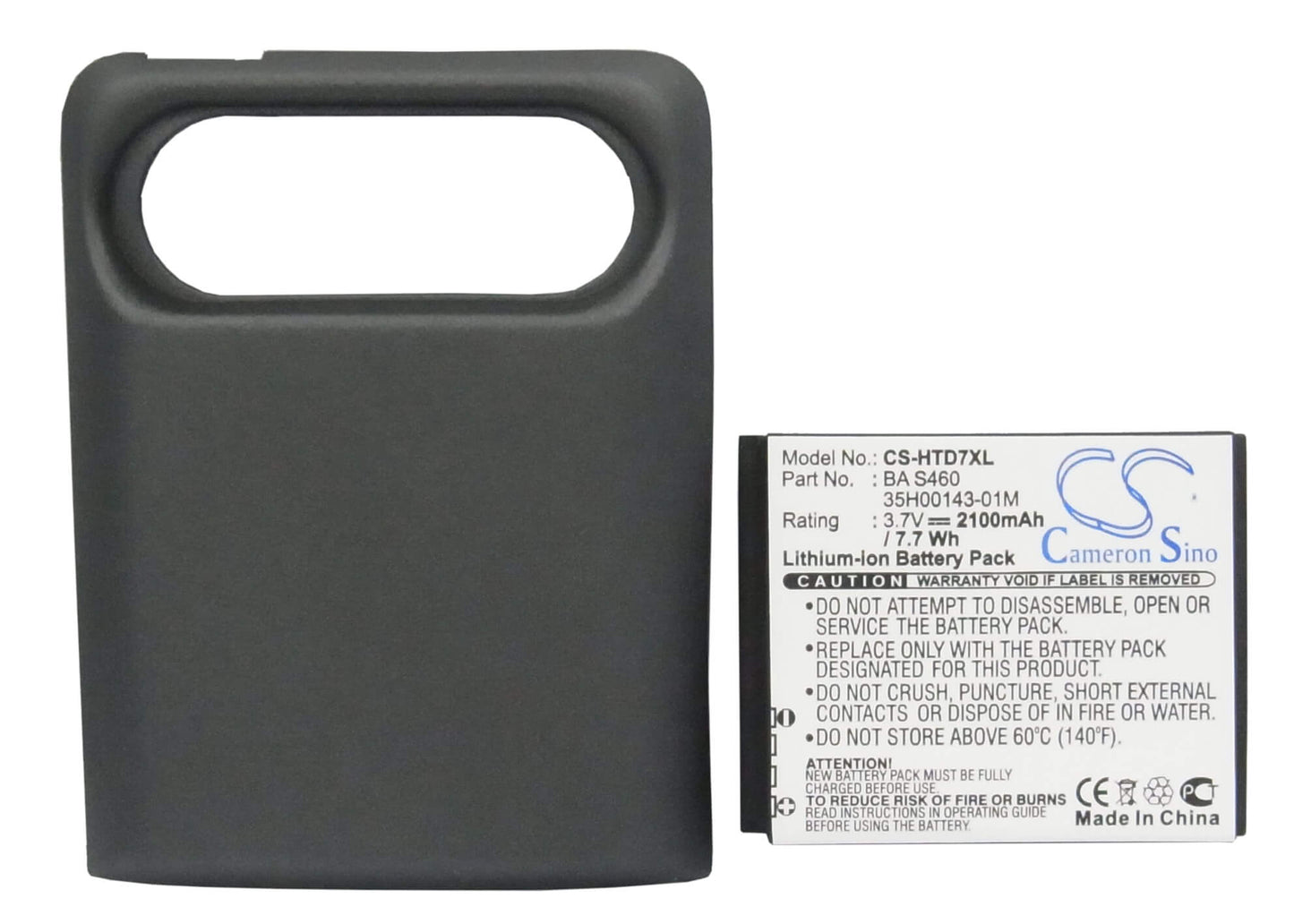 3.7V, 2100mAh, Li-ion Battery fits T-mobile, Hd7, 7.77Wh