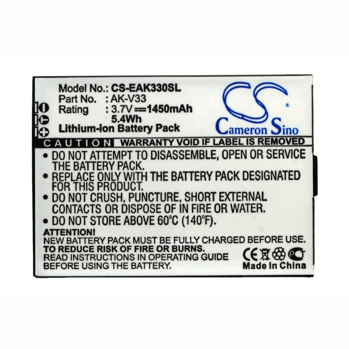 3.7V, 1450mAh, Li-ion Battery fits Emporia, Solid, 5.365Wh