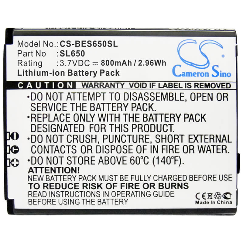 3.7V, 800mAh, Li-ion Battery fits Bea-fon, Sl650, 2.96Wh