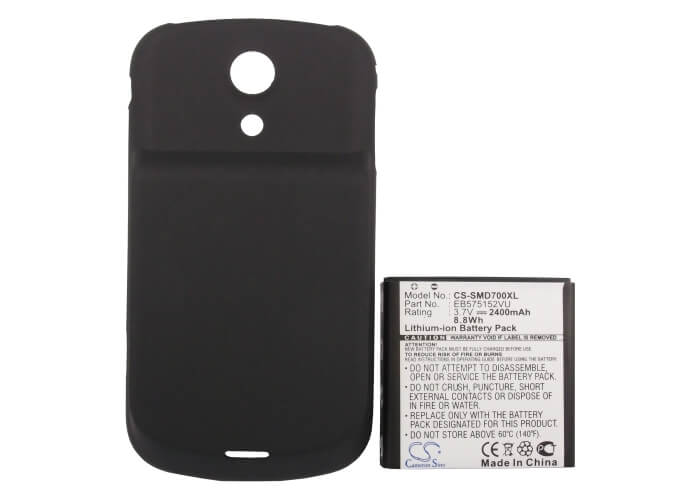 3.7V, 2400mAh, Li-ion Battery fits Samsung, Epic 4g, Sph-d700, 8.88Wh