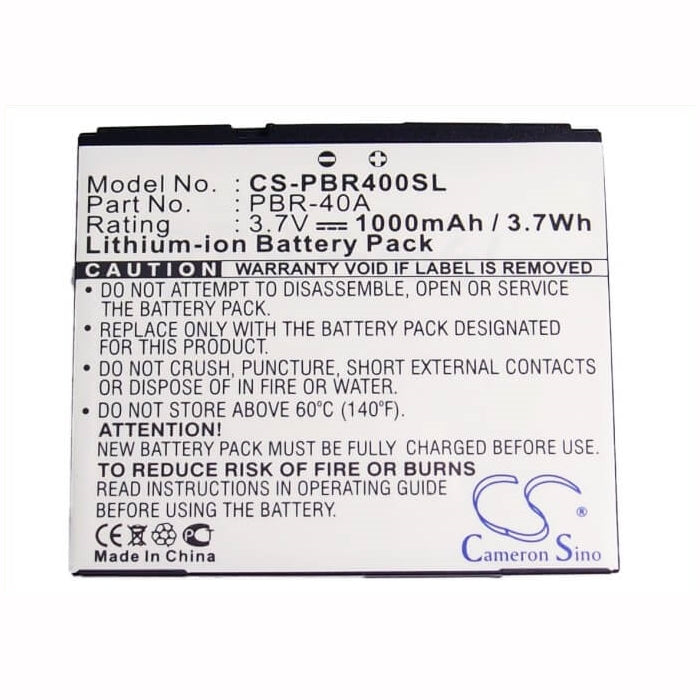 3.7V, 1000mAh, Li-ion Battery fits Pantech, Laser P9050, P9050, 3.7Wh