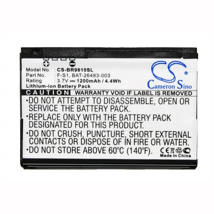 3.7V, 1200mAh, Li-ion Battery fits Blackberry, Jennings, Torch, 4.44Wh