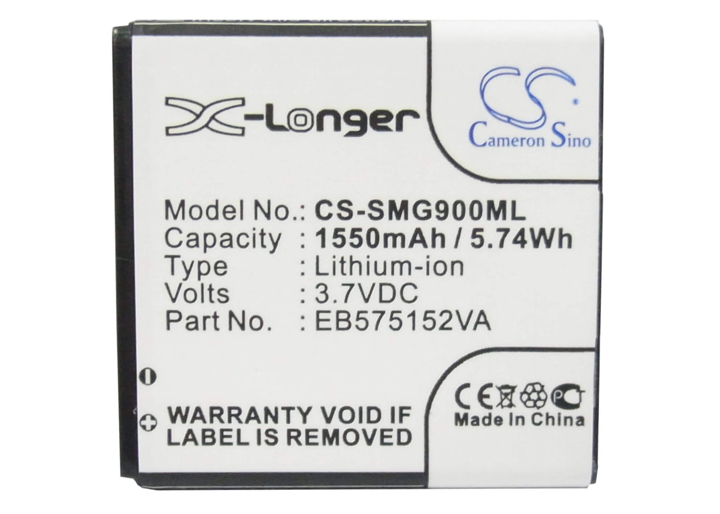 3.7V, 1550mAh, Li-ion Battery fits Ntt Docomo, Galaxy S, 5.735Wh