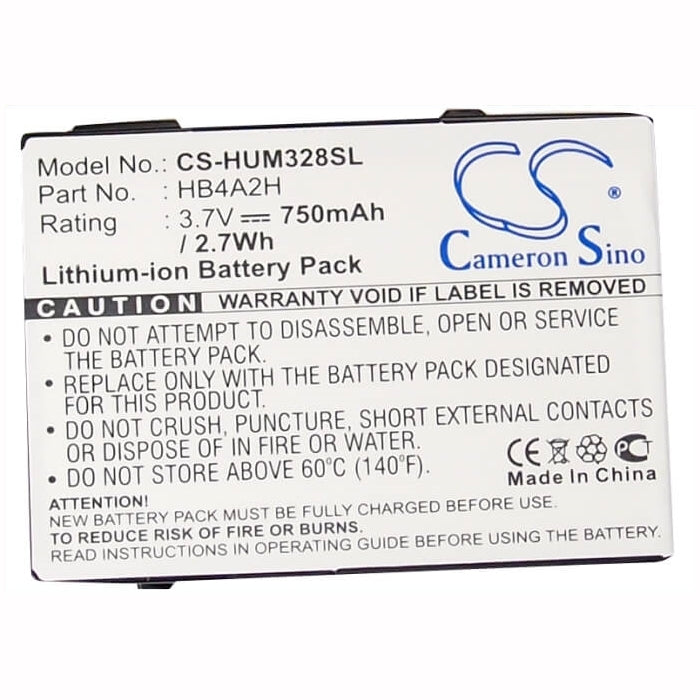 3.7V, 750mAh, Li-ion Battery fits Huawei, Hwz10, M328, 2.775Wh