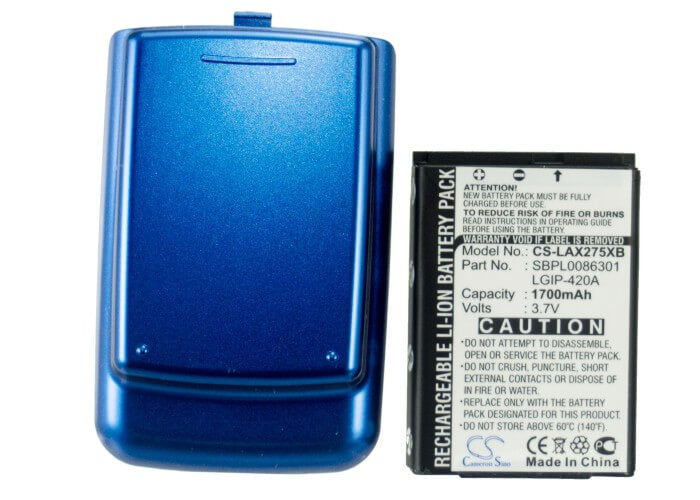 3.7V, 1700mAh, Li-ion Battery fits Lg, Ax275, 6.29Wh