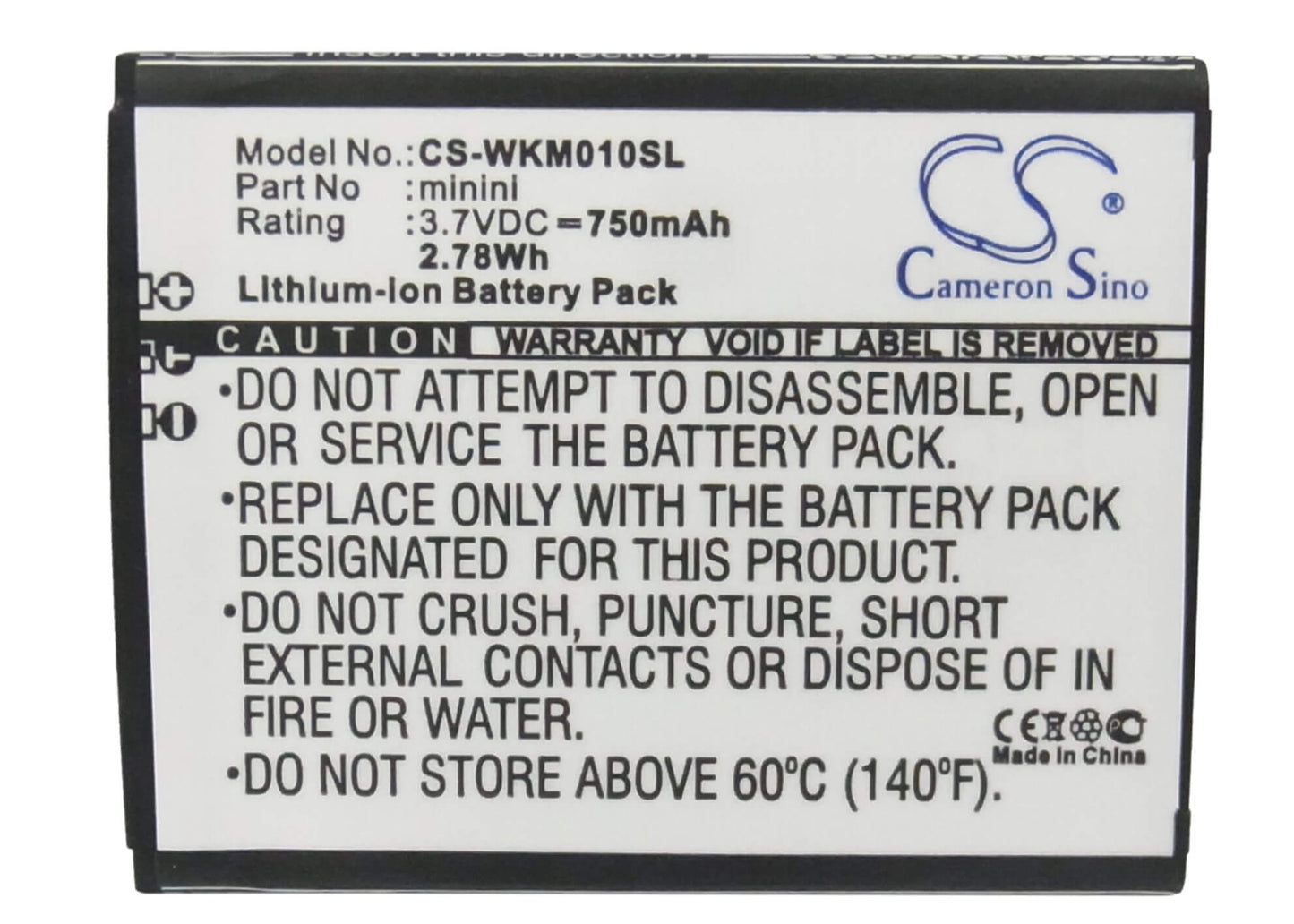 3.7V, 750mAh, Li-ion Battery fits Blu, Spark, Spark S130, 2.775Wh