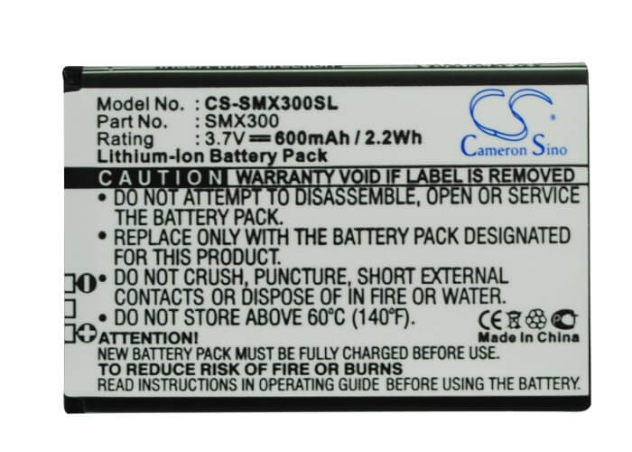 3.7V, 600mAh, Li-ion Battery fits Samsung, X300, 2.22Wh