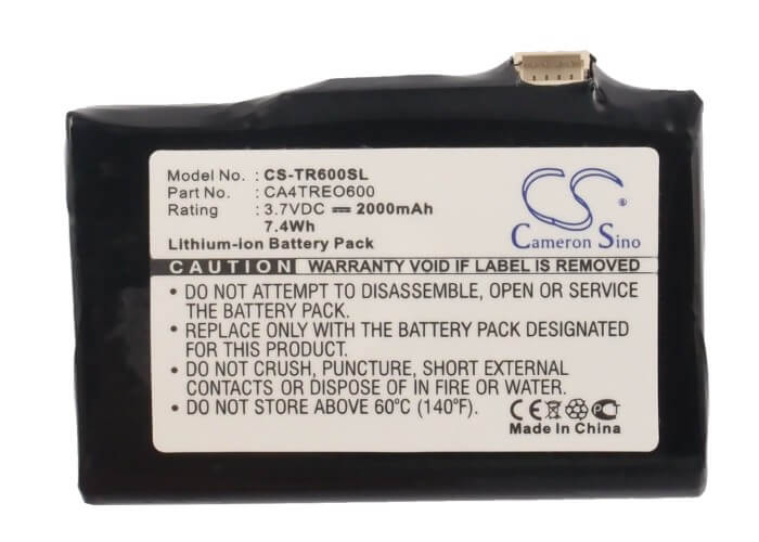 3.7V, 2000mAh, Li-ion Battery fits Palm, Treo 600, Treo 610, 7.4Wh