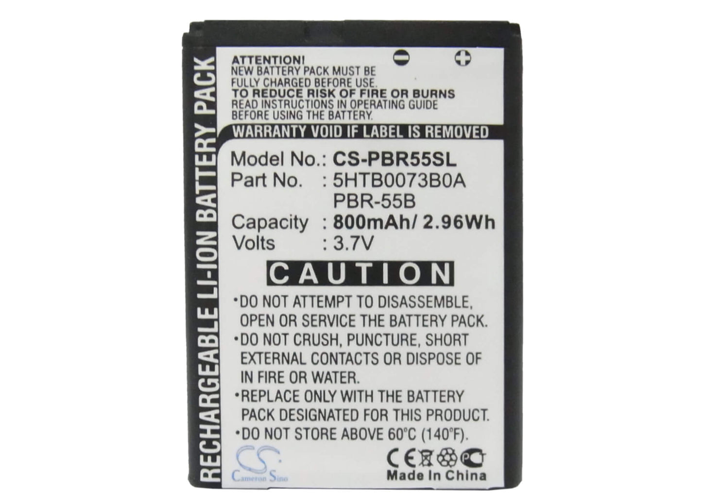 3.7V, 800mAh, Li-ion Battery fits Pantech, Impact P7000, Impulse, 2.96Wh
