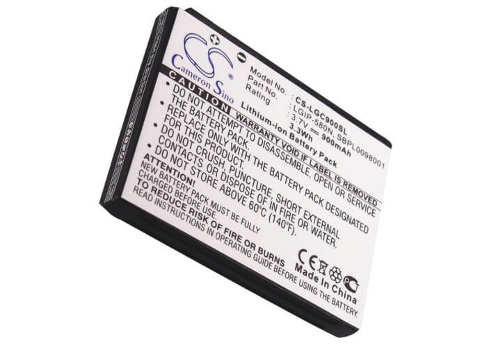 3.7V, 900mAh, Li-ion Battery fits Telstra, Gc900f, Gc-900f, 3.33Wh