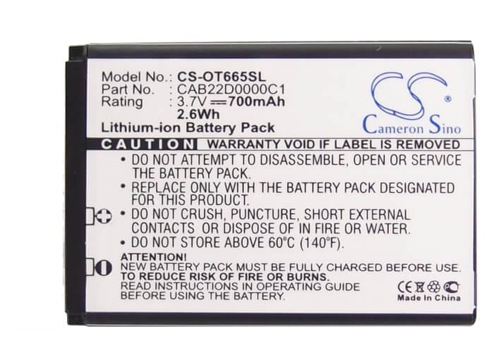 3.7V, 700mAh, Li-ion Battery fits T-mobile, Accord, 2.59Wh